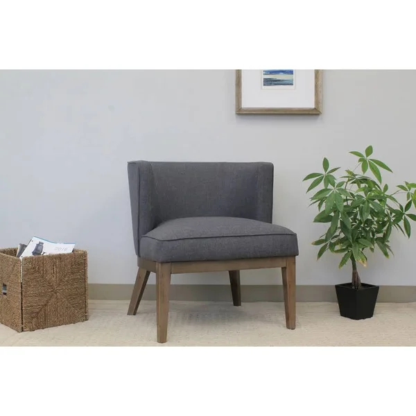 Lorell Linen Fabric Accent Chair (Gray)