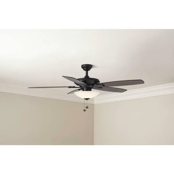 Hampton Bay Menage 52x22 Integrated LED Indoor Low Profile Matte Black Ceiling Fan
