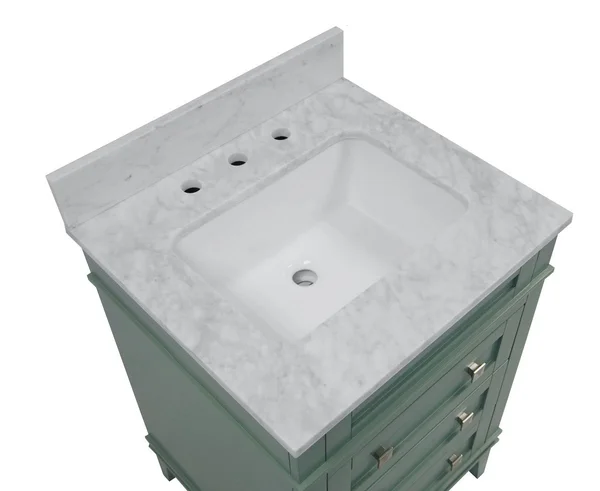 Eleanor 24x22 Single Bathroom Vanity Set Base Finish: Powder Blue, Top Finish: Carrara Marble