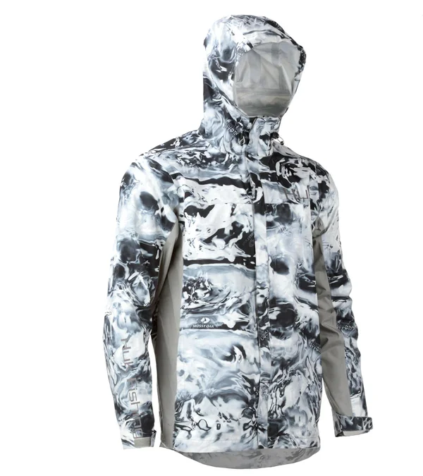 Men's Huk CYA Camo Packable Rain Jacket - Hydro Ice
