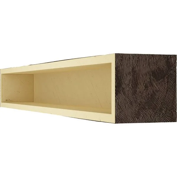 Ekena Millwork MANUKP08X08X60ZM 8x22H x 8x22D x 60x22W Knotty Pine Faux Wood Fireplace Mantel - Premium Mahogany