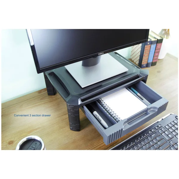 Vivo Height Adjustable Computer Monitor Stacked Desk Riser Tabletop Smart Stand with Storage Drawer (STAND-V000C)
