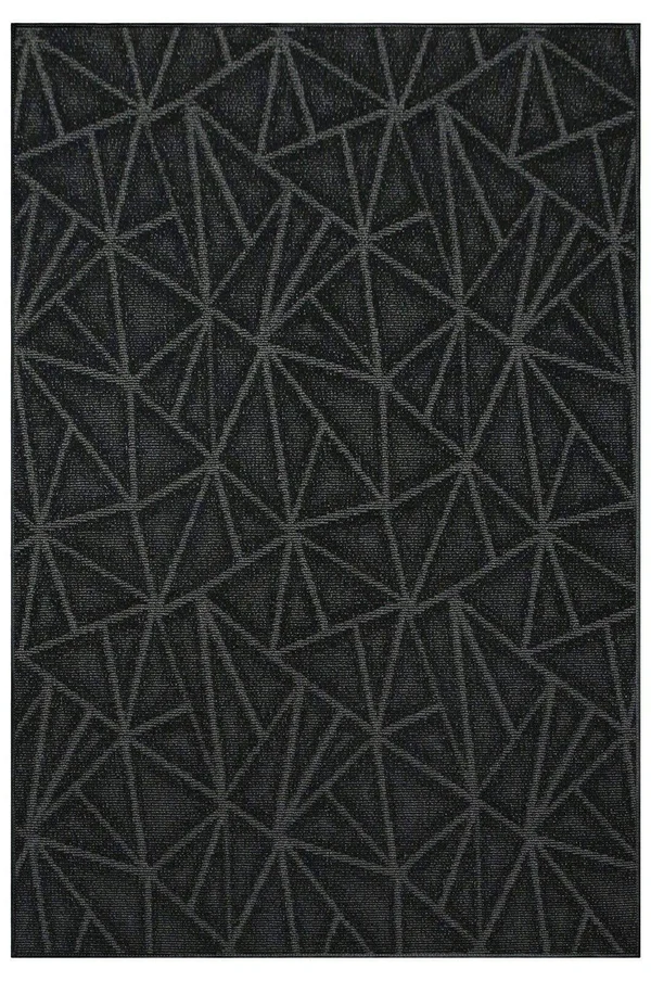Modern Indoor/Outdoor Commercial Rug - Black - 3& x 4&, Pet and Kids Friendly Rug. Made in USA, Rectangle, Area Rugs Great for Ki