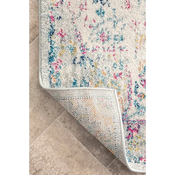 nuLOOM Traditional Vintage Floral Medallion Richelle Area Rug - 6& 7x22 x 9& - Blue
