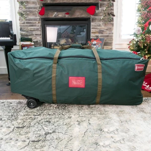 58x22 Green No Drag Big Wheel Christmas Tree Storage Duffel Bag