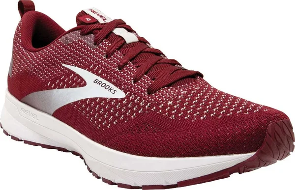 Brooks Running Men's Revel 4 Road Running Shoes - Maroon/White 8.0