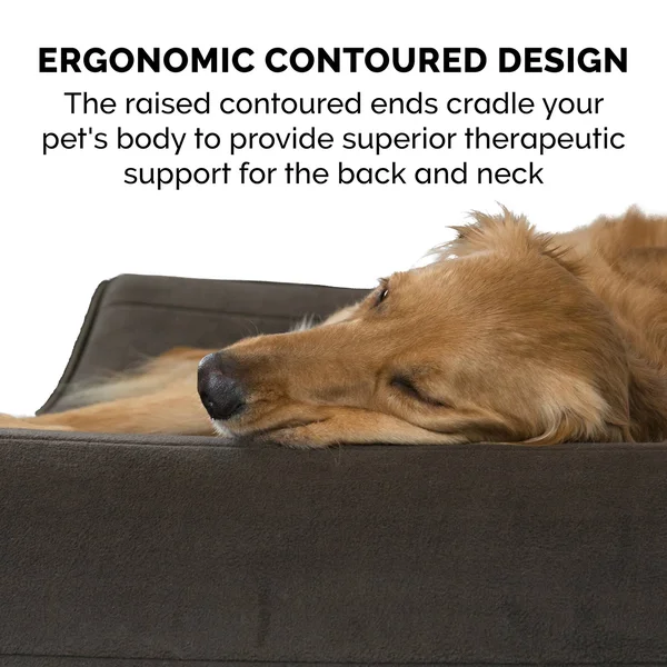 FurHaven Pet Bed, Cooling Gel Microvelvet Luxe Lounger Dog Bed - Giant - Espresso