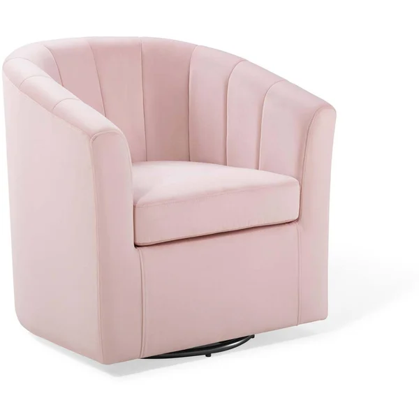 Modway Prospect Performance Velvet Swivel Armchair - Pink