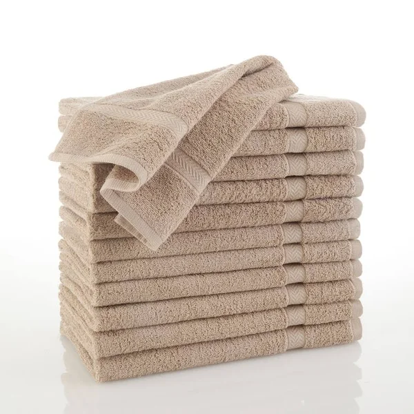 Martex Commercial Hand Towel Set, Khaki - 12 pack