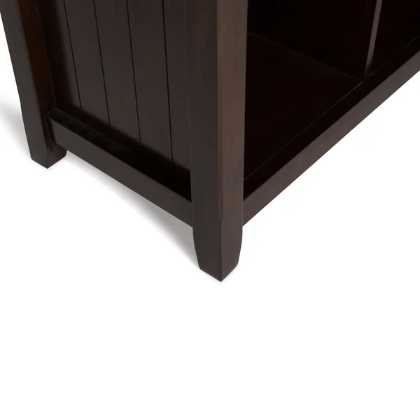 Wyndenhall Normandy Solid Wood 33 inch x 57 inch Transitional 8 Cube Storage Sofa Table - 57x22W x 15.75x22D x 33x22H - Brunette
