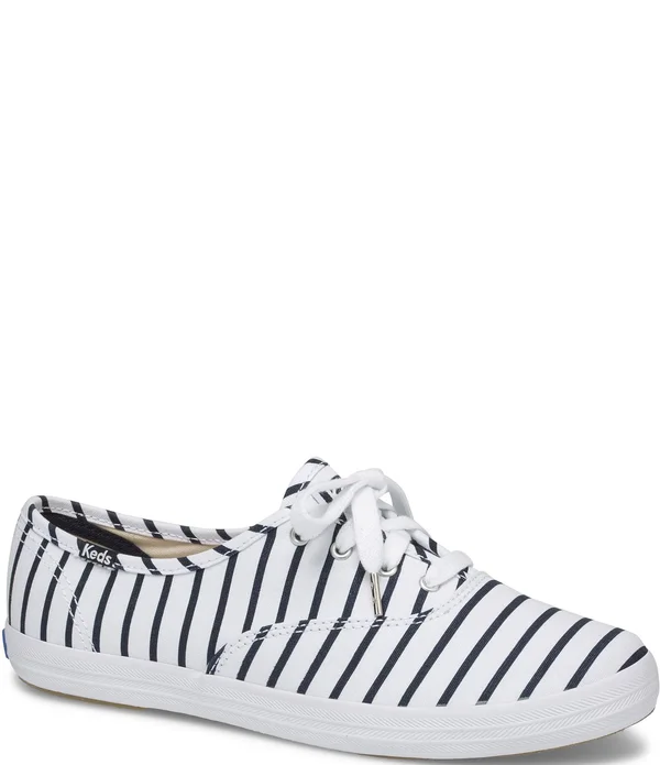 Keds Women's Champion Breton Stripe Size: 10M, White Navy