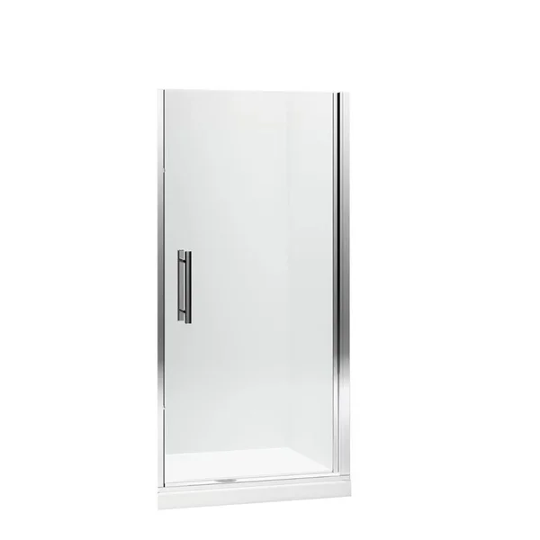 Sterling 5699-36s-g05 Finesse Peak Frameless Pivot Shower Door with Clear Glass - 36-in W x 67-in H, Silver