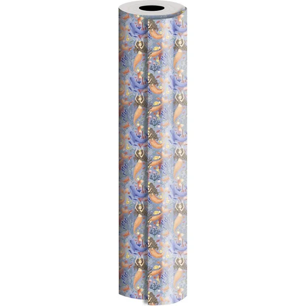 Jam Paper Industrial Size Bulk Wrapping Paper Rolls - Mermaids, 1/2 Ream (834 Sq. ft), Sold Individually (165J28324417)