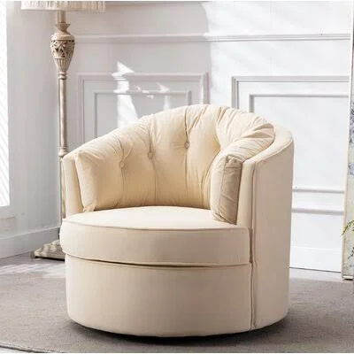 Yellow Accent Chair Everly Quinn Fabric: Ivory Velvet