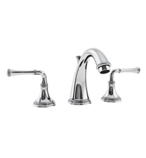 Phylrich 208-01-OEB Coined 8 1/8x22 Double Lever Handle Widespread Bathroom Sink Faucet in Old English Brass