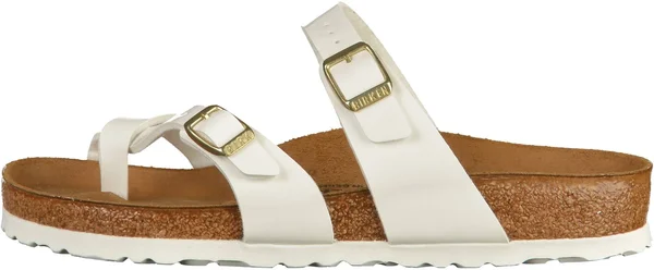 Birkenstock Mayari Birko-Flor Patent White Thong Sandals