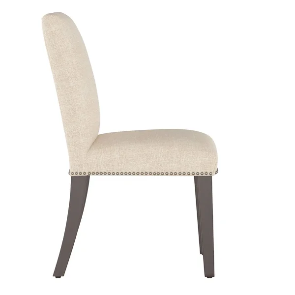 Shelly Nail Button Dining Chair Cream Linen - Skyline Furniture