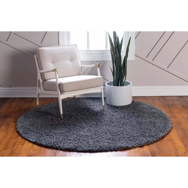 Unique Loom Davos Shag Rug - 6& 7 x 6& 7 - Round