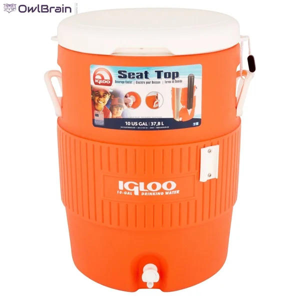 Igloo 10 Gallon Seat Top-Cup Dispenser Orange