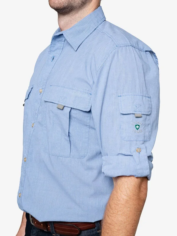 Insect Shield Men's Field Shirt Pro - Size 2XL, Light Sage, Cotton/Polyester