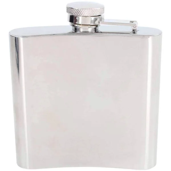David Van Hagen Silver 6oz Rugby Stainless Steel Hip Flask