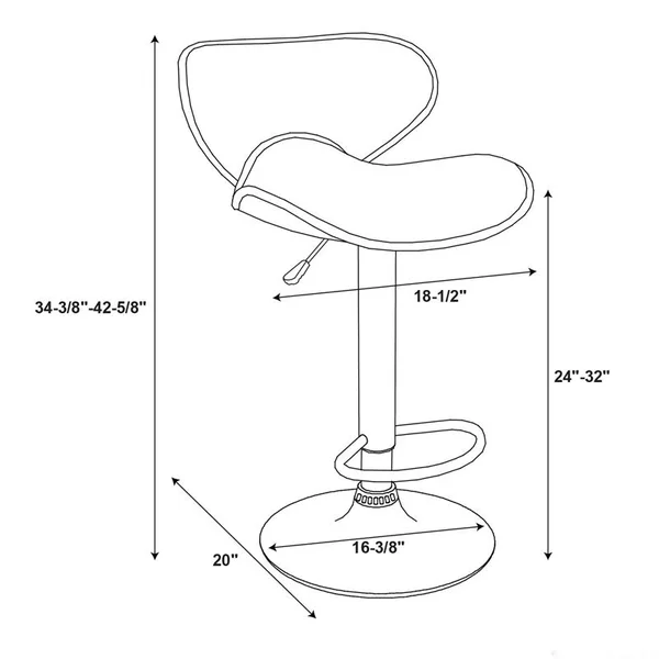 Powell Adjustable Bar Stool - White
