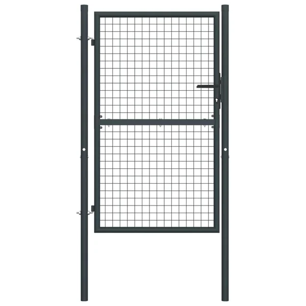 vidaXL Mesh Garden Gate Galvanised Steel 39.4x22x78.7x22 Gray