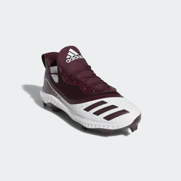 Adidas Icon V Bounce TPU White/Maroon Men's Baseball Cleats 11.5