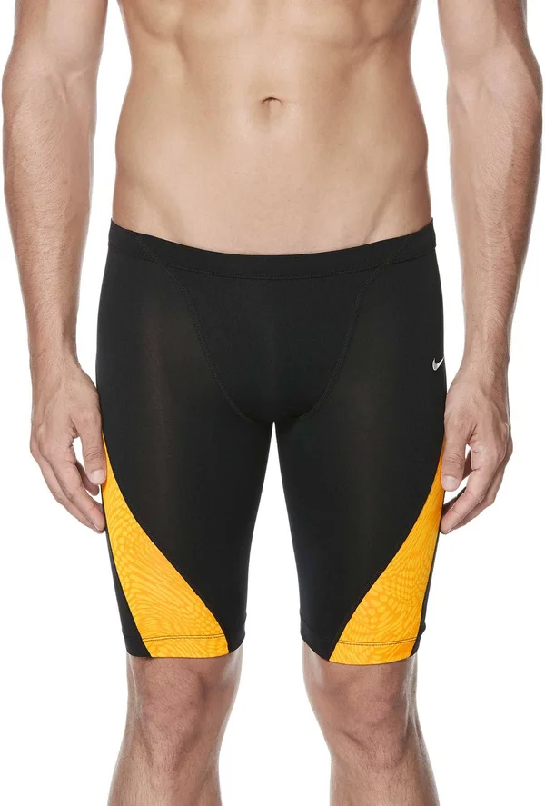 Nike Men's Geo Alloy Jammer Swimsuit - Varsity Maize 22, Polyester/Spandex - Swimoutlet.com