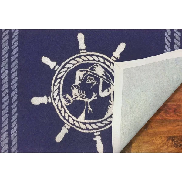Liora Manne Frontporch Seadog Indoor/Outdoor Rug Blue 30x22x48x22