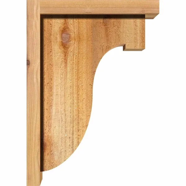 Ekena Millwork COR08X12X12DEL01RWR 8x22W x 12x22D x 12x22H Del Monte Rough Sawn Corbel w/Backplate, Western Red Cedar
