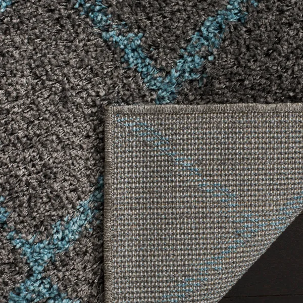 Safavieh ASG742K Arizona Shag Grey, Turquoise Area Rug - 9& x 12&