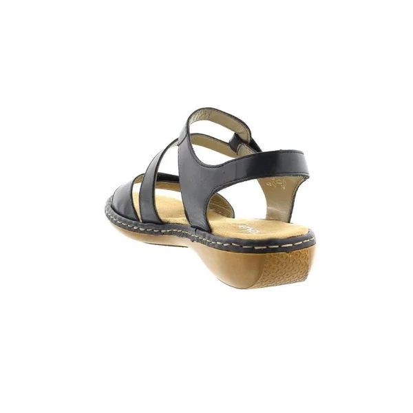 Rieker 659C7-15 Navy Leather Womens Sandals 42 EU