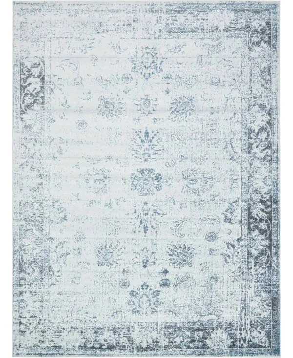 Unique Loom Casino Sofia Area Rug - Light Blue - 9& x 12&