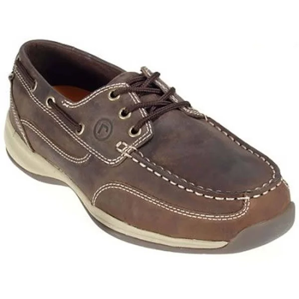 Rockport Works Sailing Club Boat Shoe Steel Toe, Men's Brown