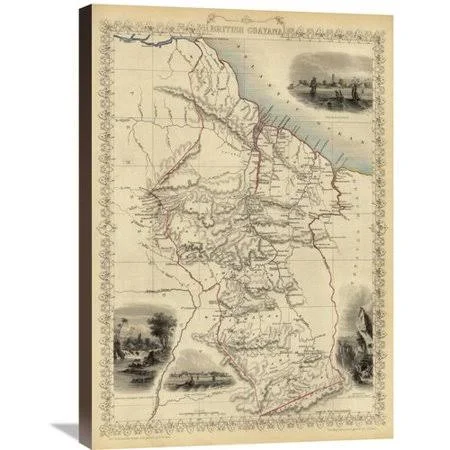 Global Gallery British Guayana, 1851 by R.M. Martin Graphic Art on Wrapped Canvas, Size: 30 inch H x 21 inch W x 1.5 inch D, Bei