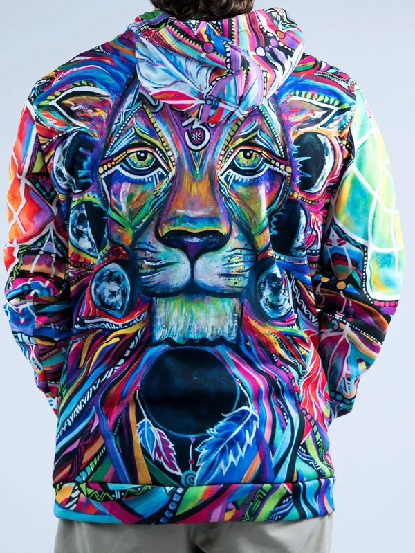Lunar Lion Unisex Hoodie M, Red, Pullover Hoodie