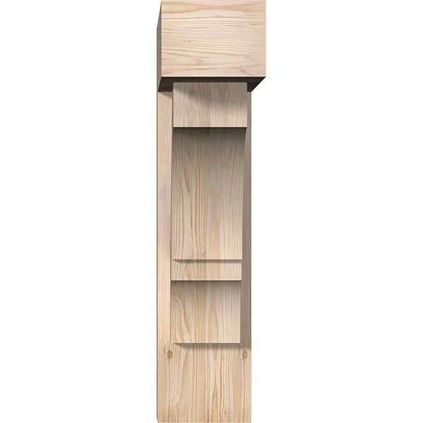 Ekena Millwork 1462176 7 1/2x22W x 24x22D x 32x22H Balboa Block Smooth Bracket w/ Offset Brace, Douglas Fir