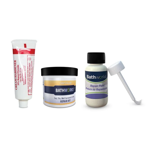 Bathworks 4 oz. Tub and Tile Chip Repair Kit in Bone, Ivory CRC-203