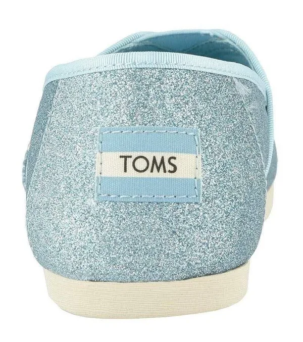 Toms Womens Classic Light Blue Glitter 9