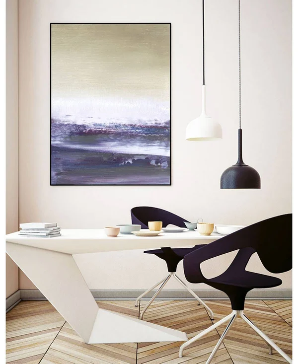 Giant Art 40x22 x 30x22 Amethyst Sea II Art Block Framed Canvas - Pink