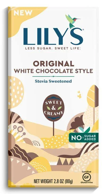 Lily&s Sweets No Sugar Added White Chocolate Style Bars, Original