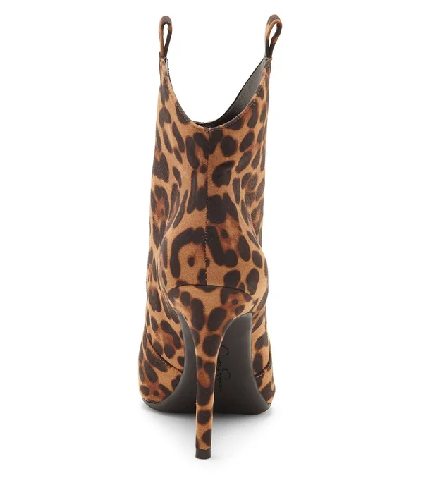 Jessica Simpson Pixille Leopard-Print Western Booties - Leopard 6M