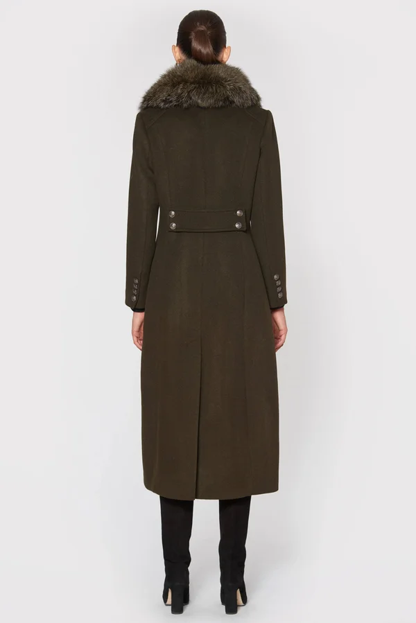 1 Madison Donna Wool Coat, Olive Womens Luxury Winter Coat Olive