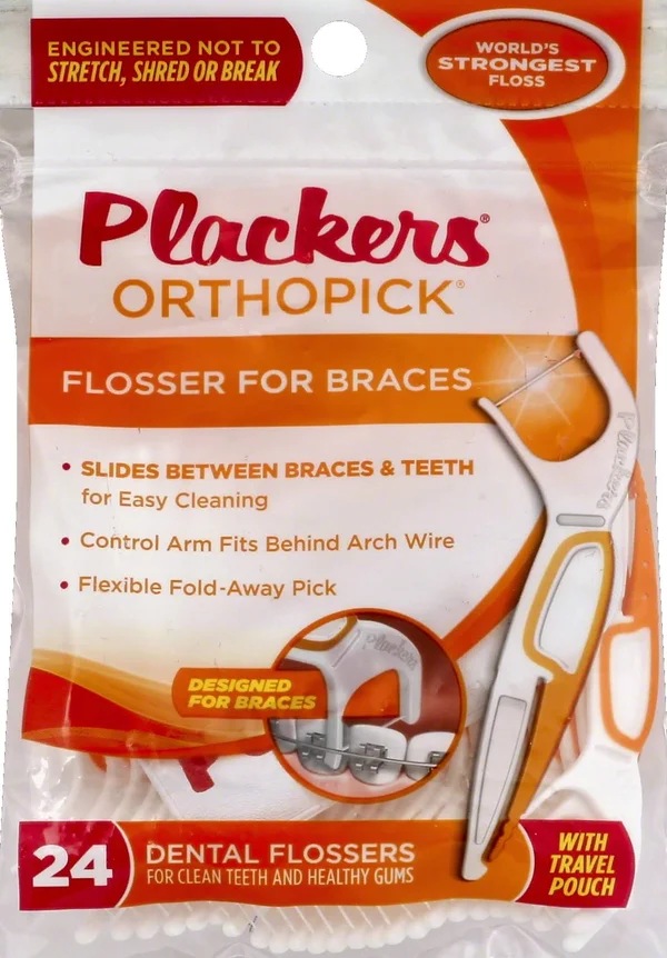 Plackers Dental Flossers, Orthopick - 24 flossers