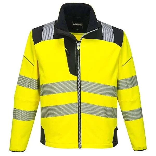 Portwest PW3 Hi-Vis Softshell Jacket in Orange/Black Size Large Polyester, All Seasons Uniforms