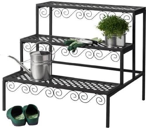 Tierra Garden 39-100366N 3-Tier Middle Plant Stand Black