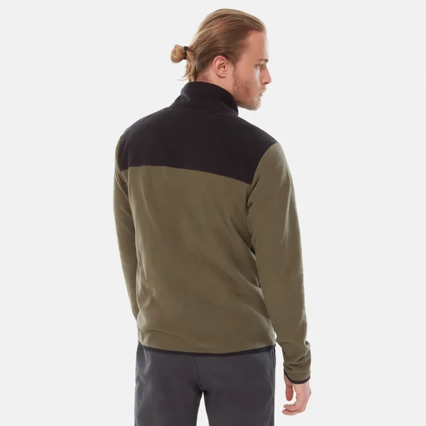 The North Face Men's TKA Glacier Full Zip Jacket - XXL - New Taupe Green - TNF Black