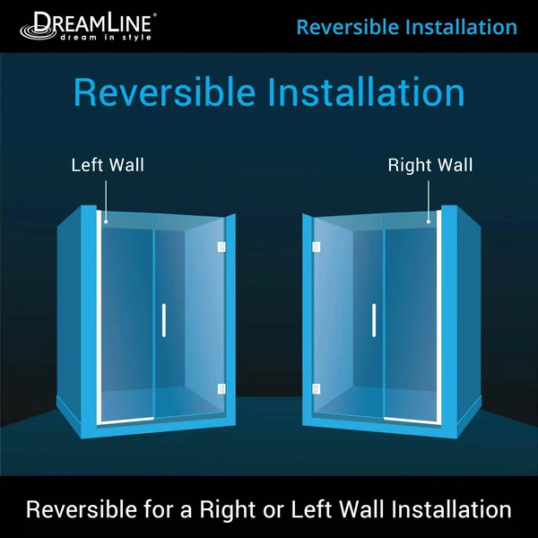 DreamLine SHDR-243807210-01 Unidoor Plus Hinged Shower DOOR, Chrome, 38 to 38-1/2x22 x 72x22