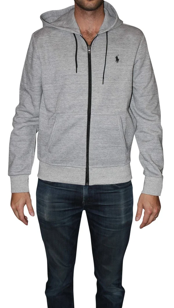 Polo Ralph Lauren Men's Double-Knit Full-Zip Hoodie Grey, X-Large